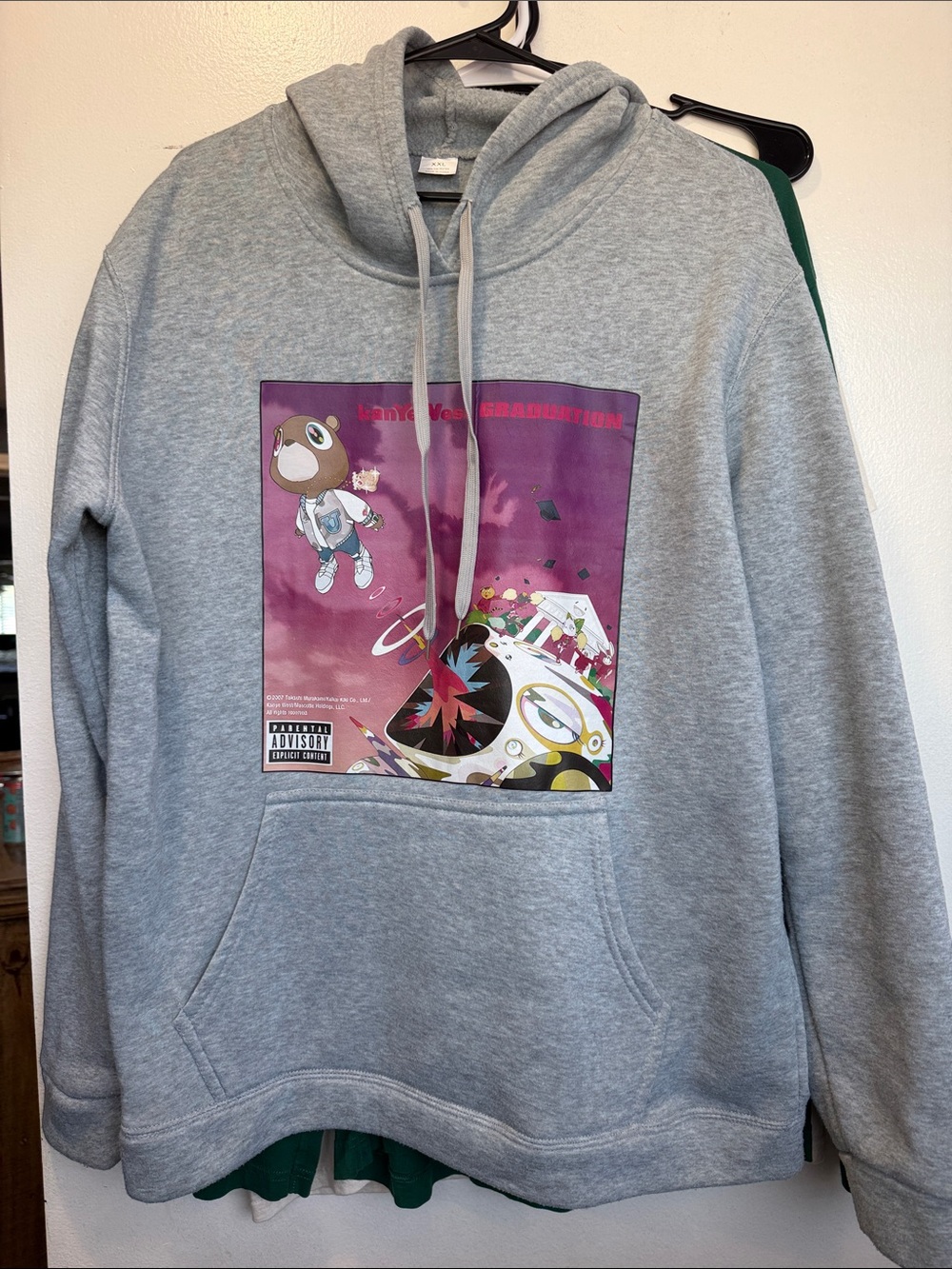 Men's Gray Graphic Crewneck Hoodie Sweatshirt - Casual Pullover